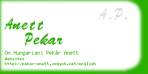 anett pekar business card